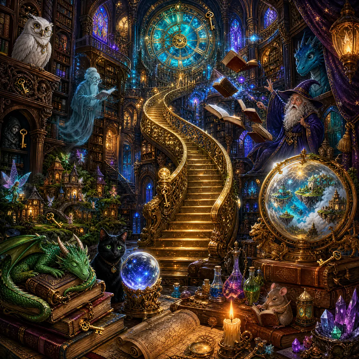 The Enchanted Library magical fantasy jigsaw puzzle