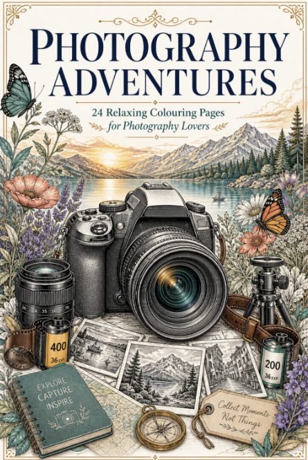 Photography Adventures colouring book